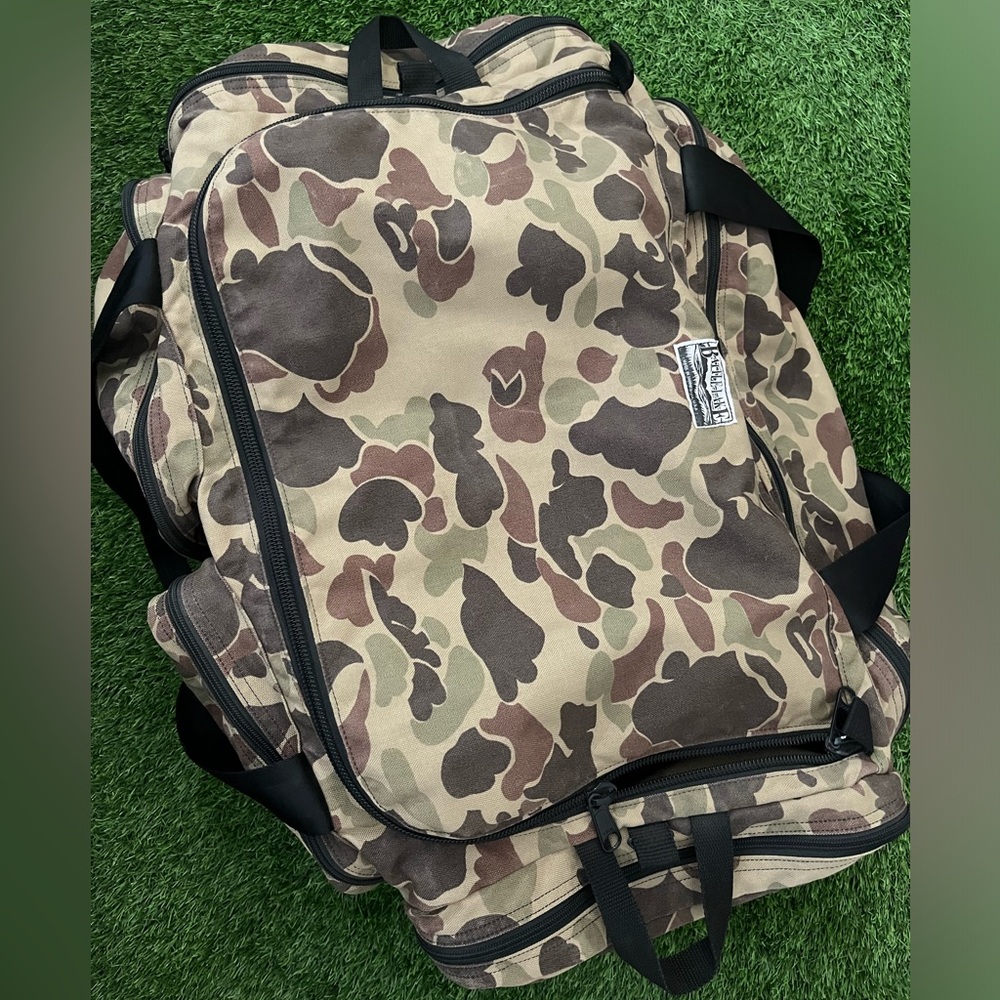 VINTAGE Battle Lake Made in USA Camo Cargo Duffel Bag